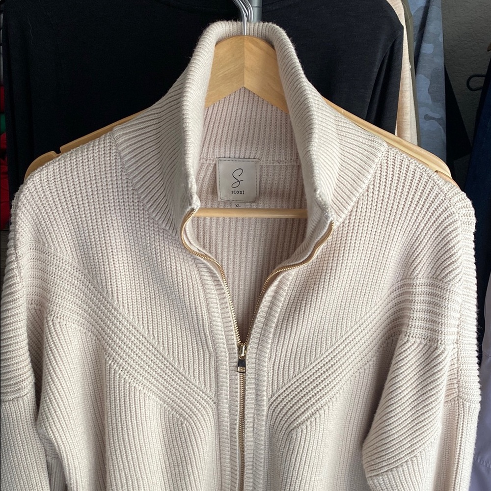 Cream Zip-Up Sweater